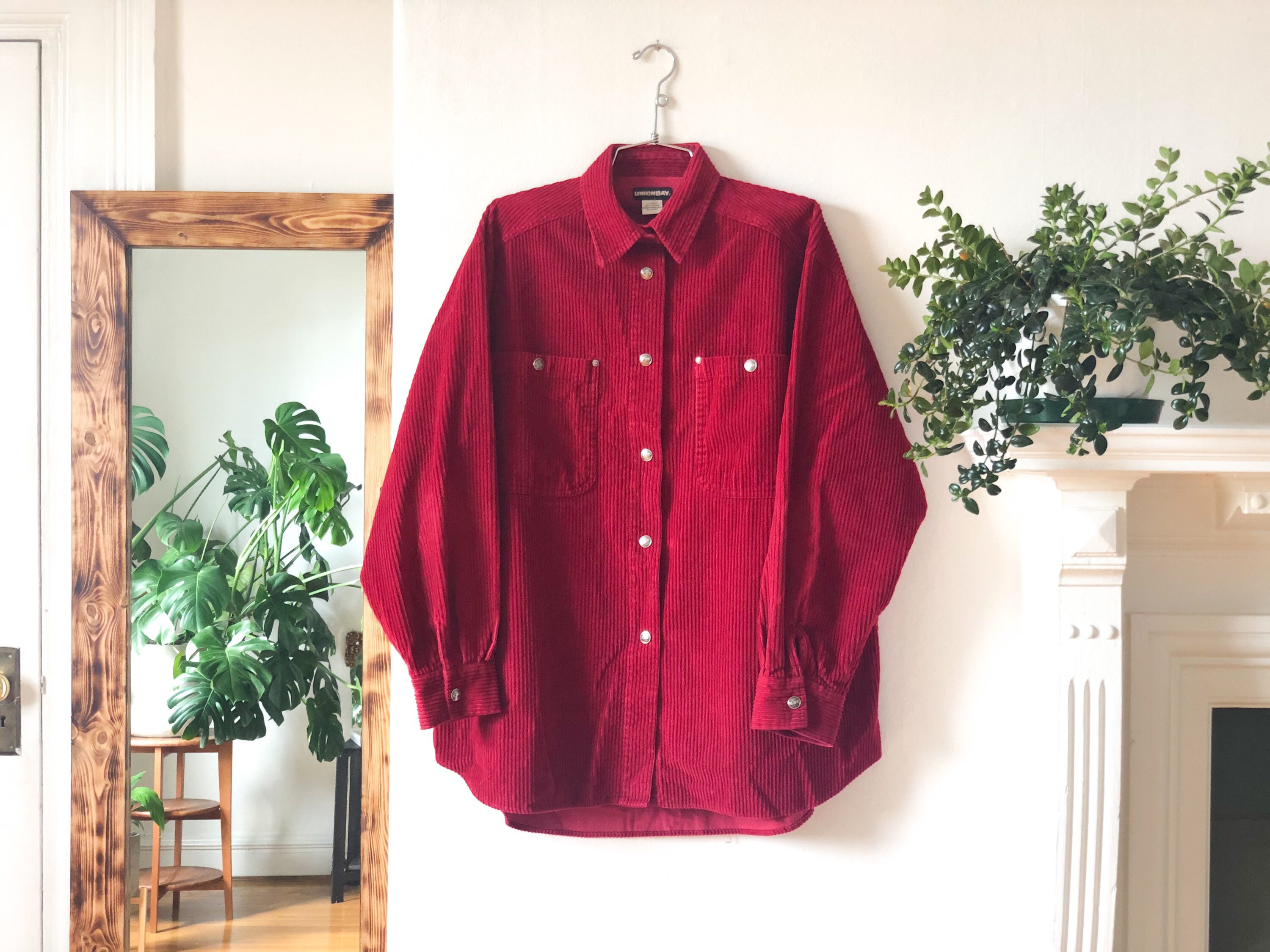 Vintage 90s Red Chunky Corduroy Long Sleeve Button Down Vintage 90s Red Chunky Corduroy Long Sleeve Button Down