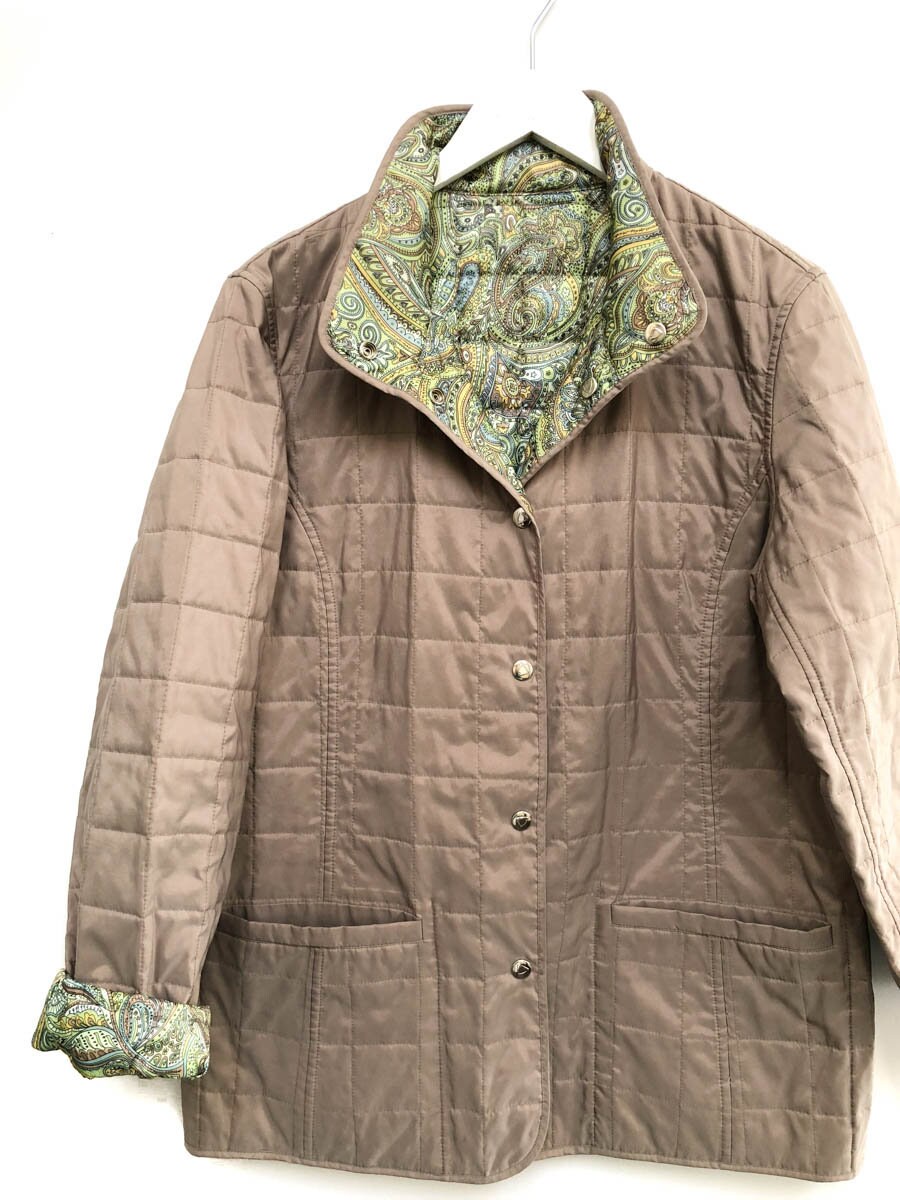 Vintage 90s Tan Quilted Jacket / Paisley Print Lined Quilted Etsy