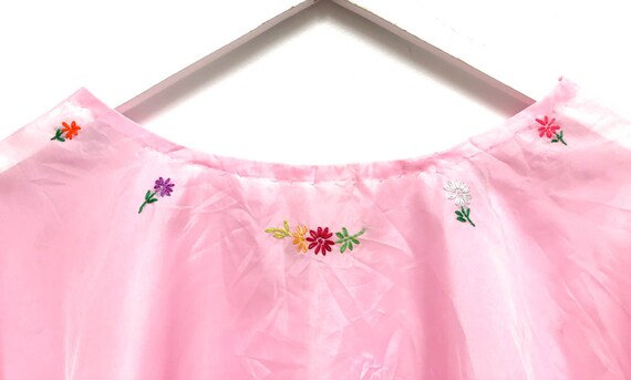 Vintage Dusty Rose Embroidered Blouse / Light Pin… - image 10