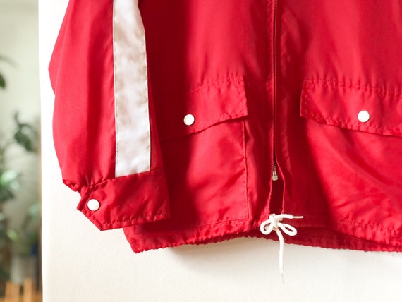 Vintage 70s Red and White Track Jacket S - image 4