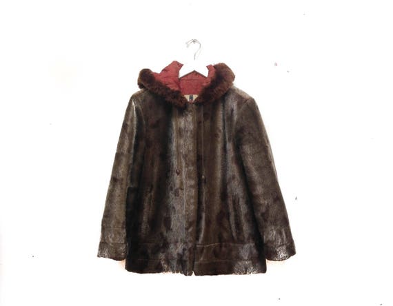 Vintage 50s Fur Coat / Rain Master Fur Bomber wit… - image 1