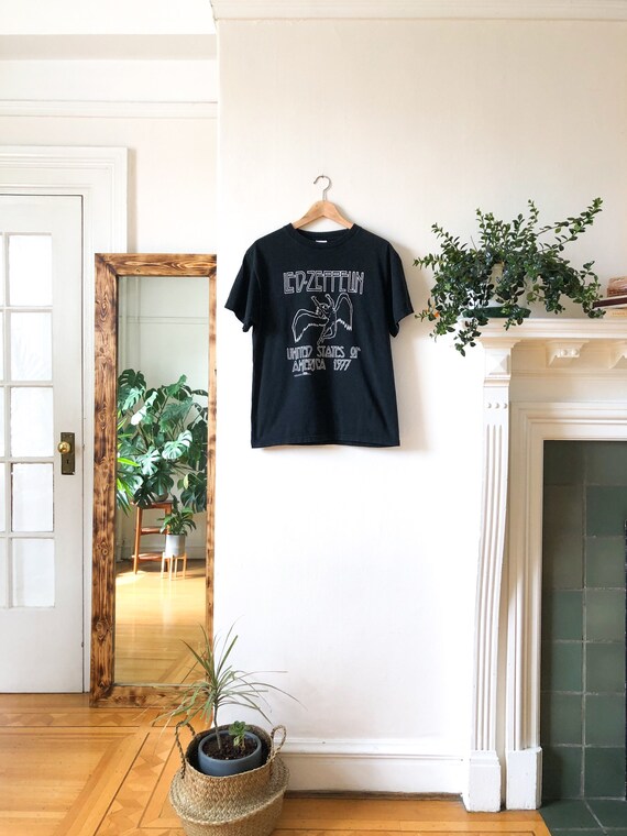 Vintage 70s Led Zeppelin Black Faded Band T-shirt
