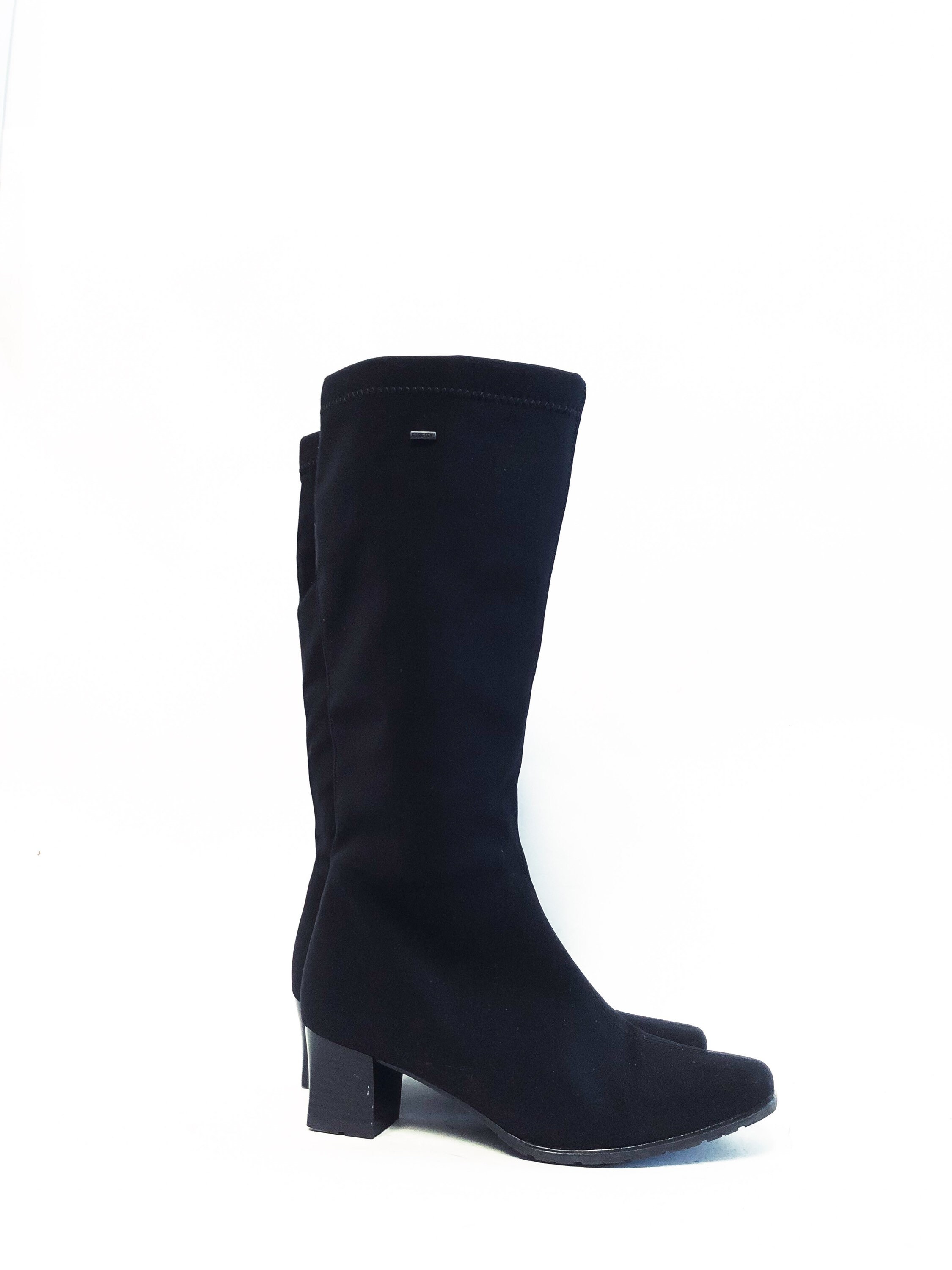 Black Waterproof Knee High Rain Boots 