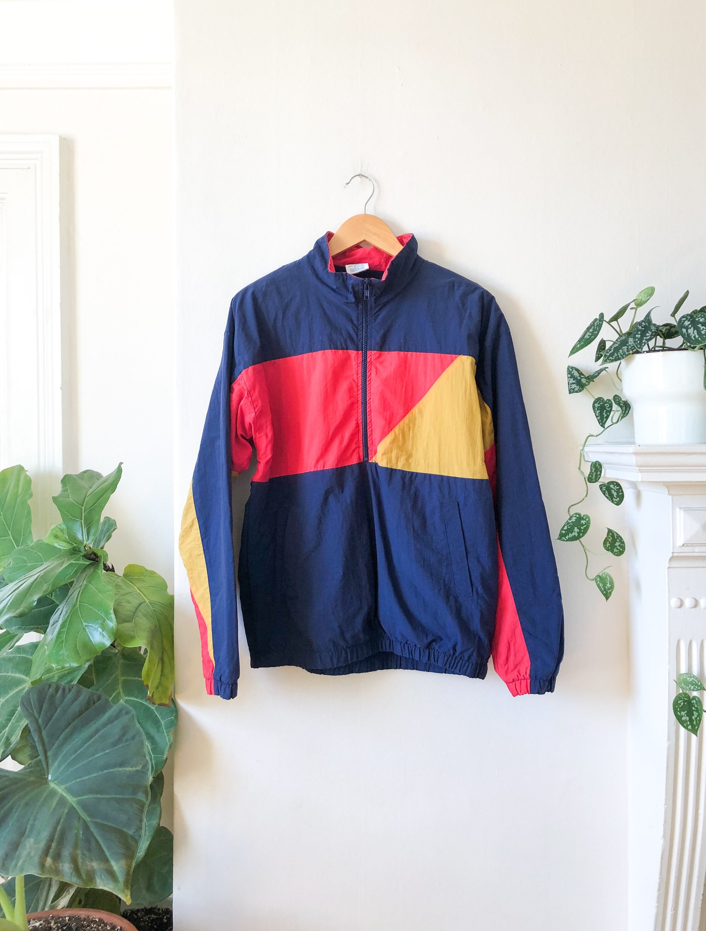 Vintage 80s Primary Color Blocked Nylon 