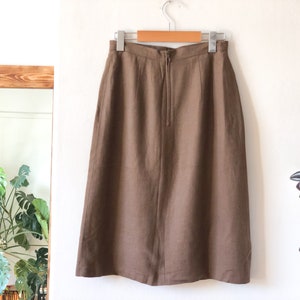 Vintage 60s Tan Button Front High Waist Skirt 26 / Tan Cargo Safari Skirt / Button Front Cargo Military High Waist Skirt 26 image 9
