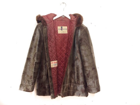 Vintage 50s Fur Coat / Rain Master Fur Bomber wit… - image 2