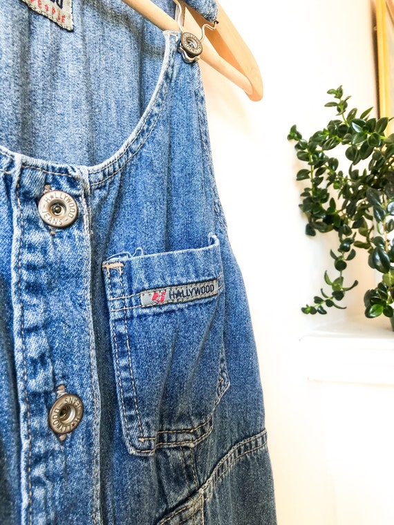 Vintage 90s Denim Overall Jean Dress S - image 10