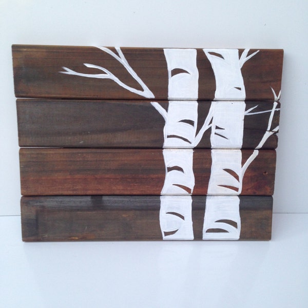 CUSTOM ORDER Reclaimed wood sign, pallet art, cabin decor - Aspen painting