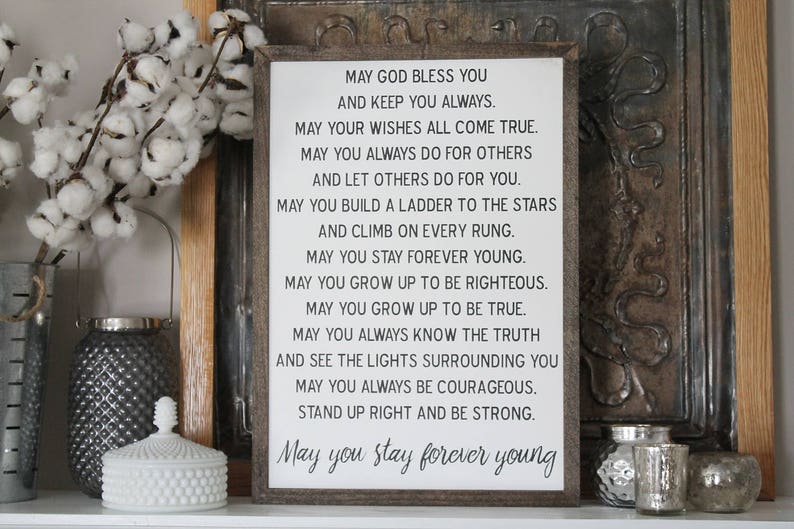 Forever Young Sign Forever Young Lyrics Bob Dylan Lyrics Wood Sign Wood Wall Decor Inspirational Wood Sign Song Lyric Sign Love Sign