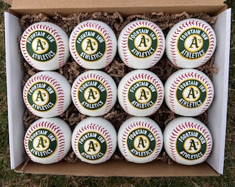 One Dozen Hand-painted Personalized Customized Baseballs