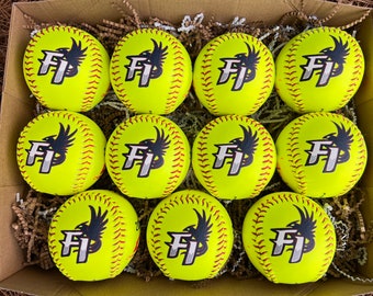 One Dozen Hand-painted Personalized Softballs