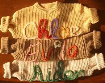 Suéter de bebé bordado personalizado, suéter personalizado con nombre de bebé, suéter lindo para niñas con nombre, regalo de baby shower, el mejor regalo para el bebé