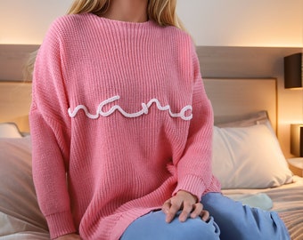 Custom Embroidered Sweater, Personalised Jumper, Mom Sweatshirts, Name Gifts, Personalized Gift, Mothers Day, Gift for Mum, New Mom Gifts