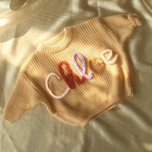 Personalisierte Baby-Pullover, benutzerdefinierte Name Pullover, Stickerei Name Pullover, Neugeborene Mädchen nach Hause kommen Outfit, benutzerdefinierte stricken für Babys, Baby-Geschenke