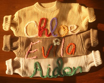 Custom Embroidered Baby Sweater, Personalized Baby Name Sweater, Cute Baby Girls Sweater With Name, Baby Shower Gift, Best Gift for Baby