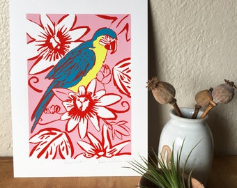 Parrot 9x12 Silkscreen Print