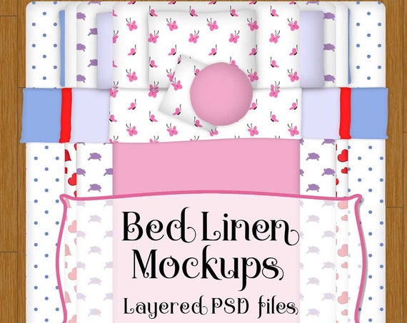 Instant Download: Bed Linens Mockup Duvet And Pillows Templates Instant Download: Bed Linens Mockup Duvet And Pillows Templates