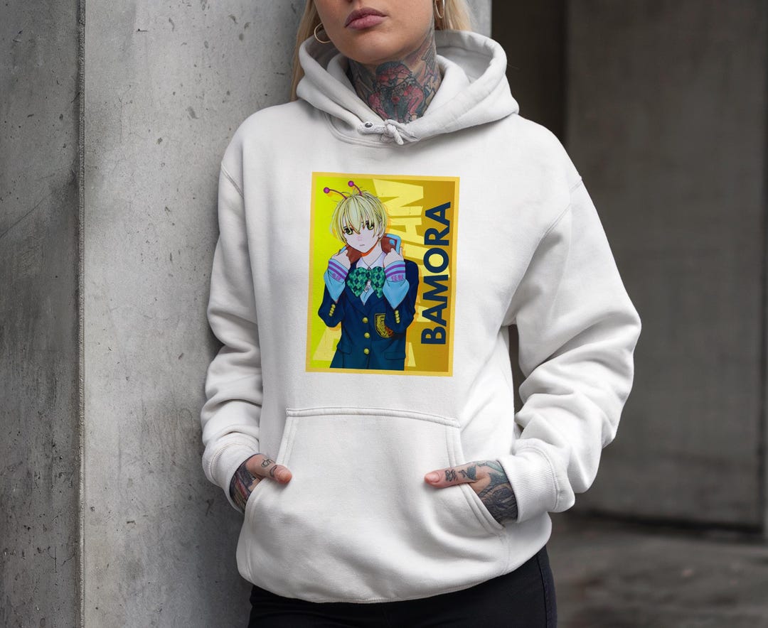 Anime Dandadan BAMORA Character Hoodie | Yellow Pop Art Portrait Hooded ...