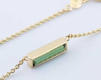 Beautiful necklace with tourmaline in 18ct gold