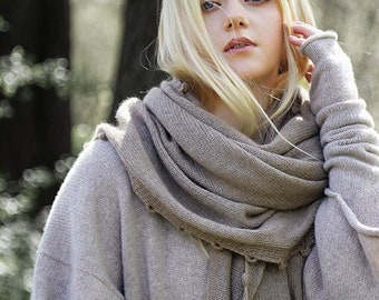 Pure Cashmere Shawl Wrap - Cashmere Knit Scarf