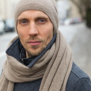 Pure Cashmere Knit Scarf Wrap Cashmere Gift for Men image 7