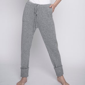Cashmere and Wool yoga pants, Cashmere knitwear for women, Wool women sweatpants, Womens joggers for sport, pants for home, Workout leggings