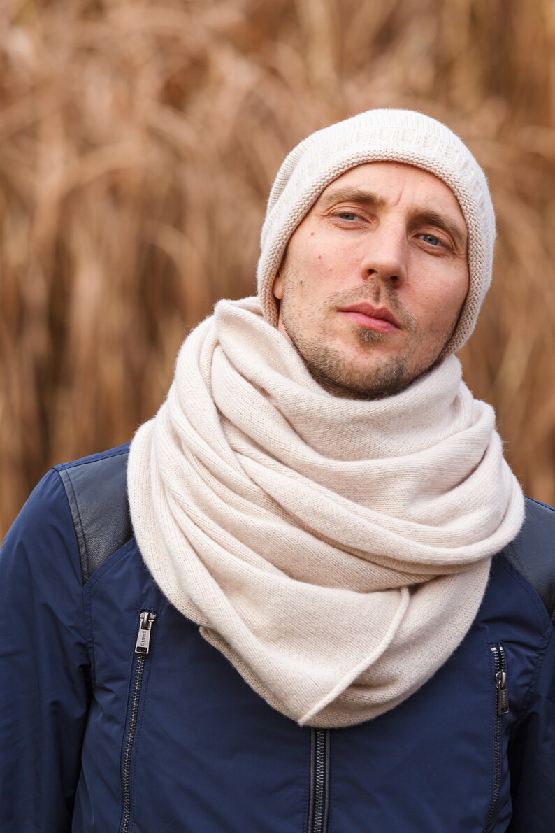 Pure Cashmere Knit Scarf Wrap Cashmere Gift for Men image 4