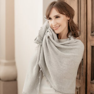 Pure Cashmere Wrap Shawl for Women -  Cashmere Knit Blanket