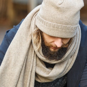 Pure Cashmere Knit Scarf Wrap Cashmere Gift for Men image 5