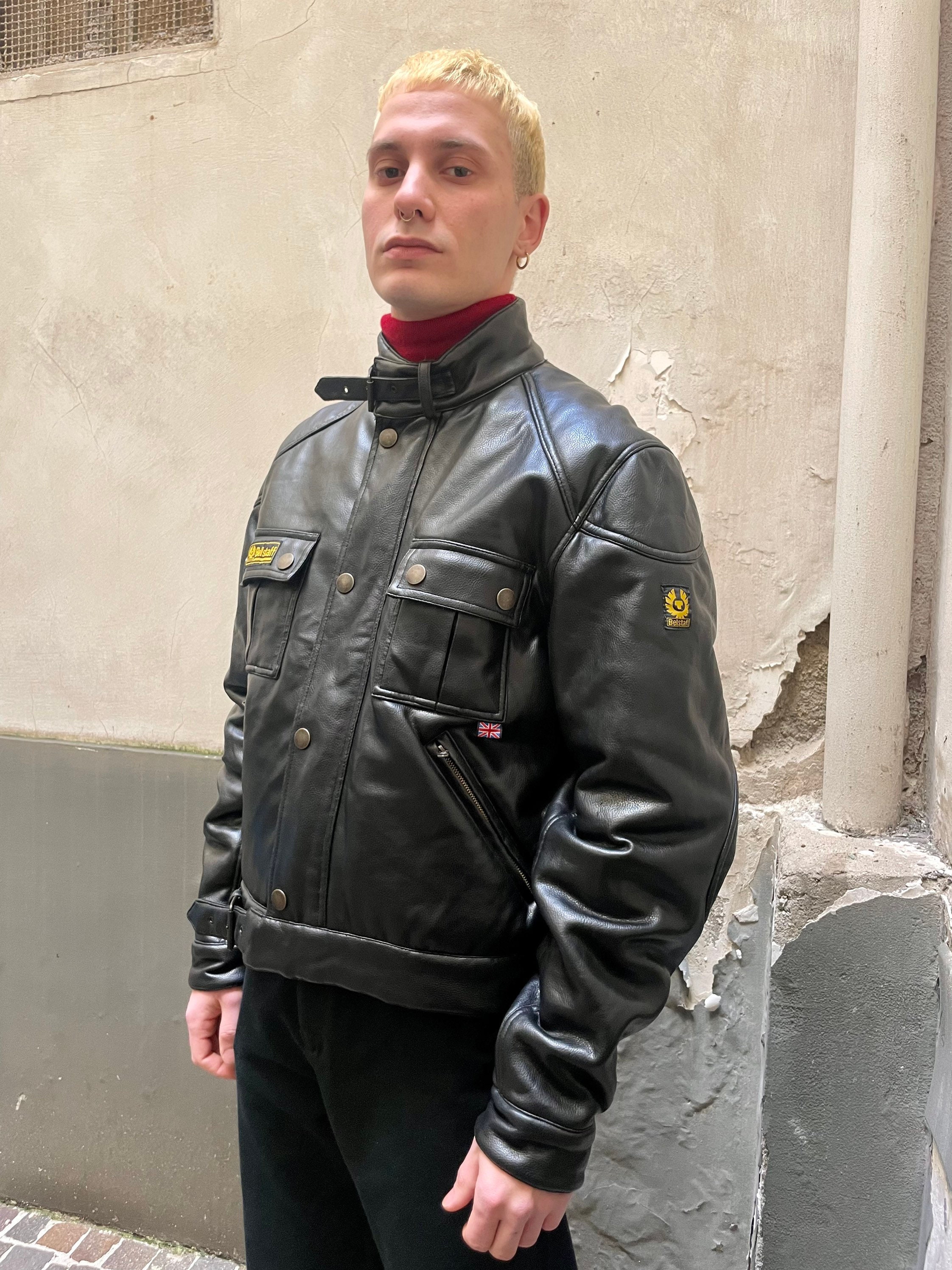 Vintage BELSTAFF Biker Leather Biker Bomber Jacket - Etsy