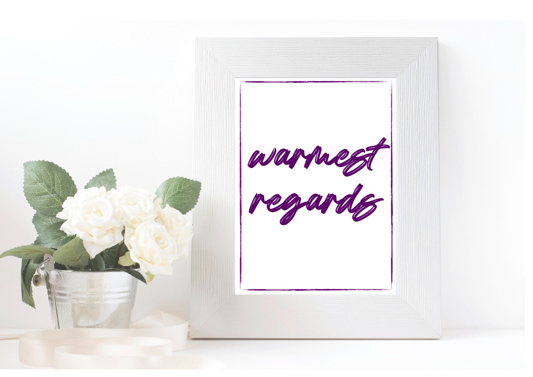 Warmest Regards Printable Quote Typography Wall Art Print Etsy.de