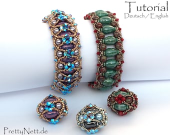 Beading Pattern - 2 in 1 Beading Tutorial bracelet - beaded bead "Balrade"