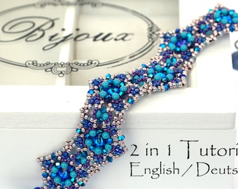 Beading Pattern - 2 in 1 Beading Tutorial necklace - choker - bracelet "Star Dust"