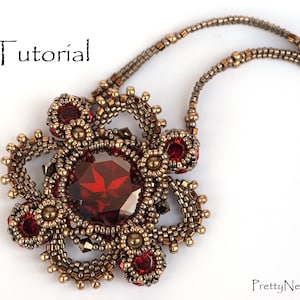 Beading Pattern - Beading Tutorial for pendant "Royal Clover"