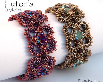 Beading Pattern - Beading Tutorial for bracelet "Carré Renaissance"