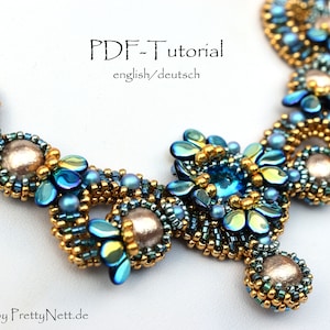Beading Pattern - Beading Tutorial for necklace and bracelet "Flower Fantasy"