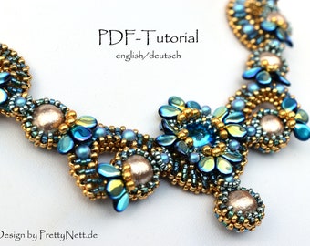 Beading Pattern - Beading Tutorial for necklace and bracelet "Flower Fantasy"