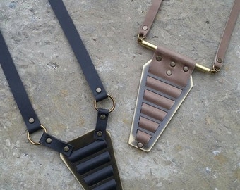 Black Necklace - Black Leather Necklace - Statement Leather Necklace