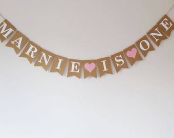Personalised birthday bunting baby girl first birthday party decoration