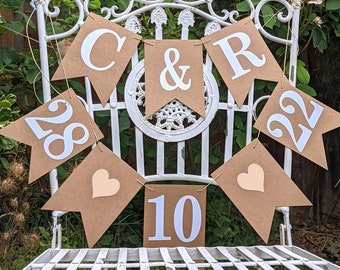 2023 Wedding Save the Date Bunting Banner, Couples wedding Initials, Engagement, Sten Do, Rehearsal Dinner Party Decorations