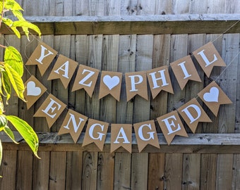 Engagement Party Decorations with Personalised Name Banner