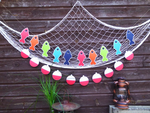 Fishing Net, Birthday Party, Fish Bobber Garland, Nursery, Home Decoration  
