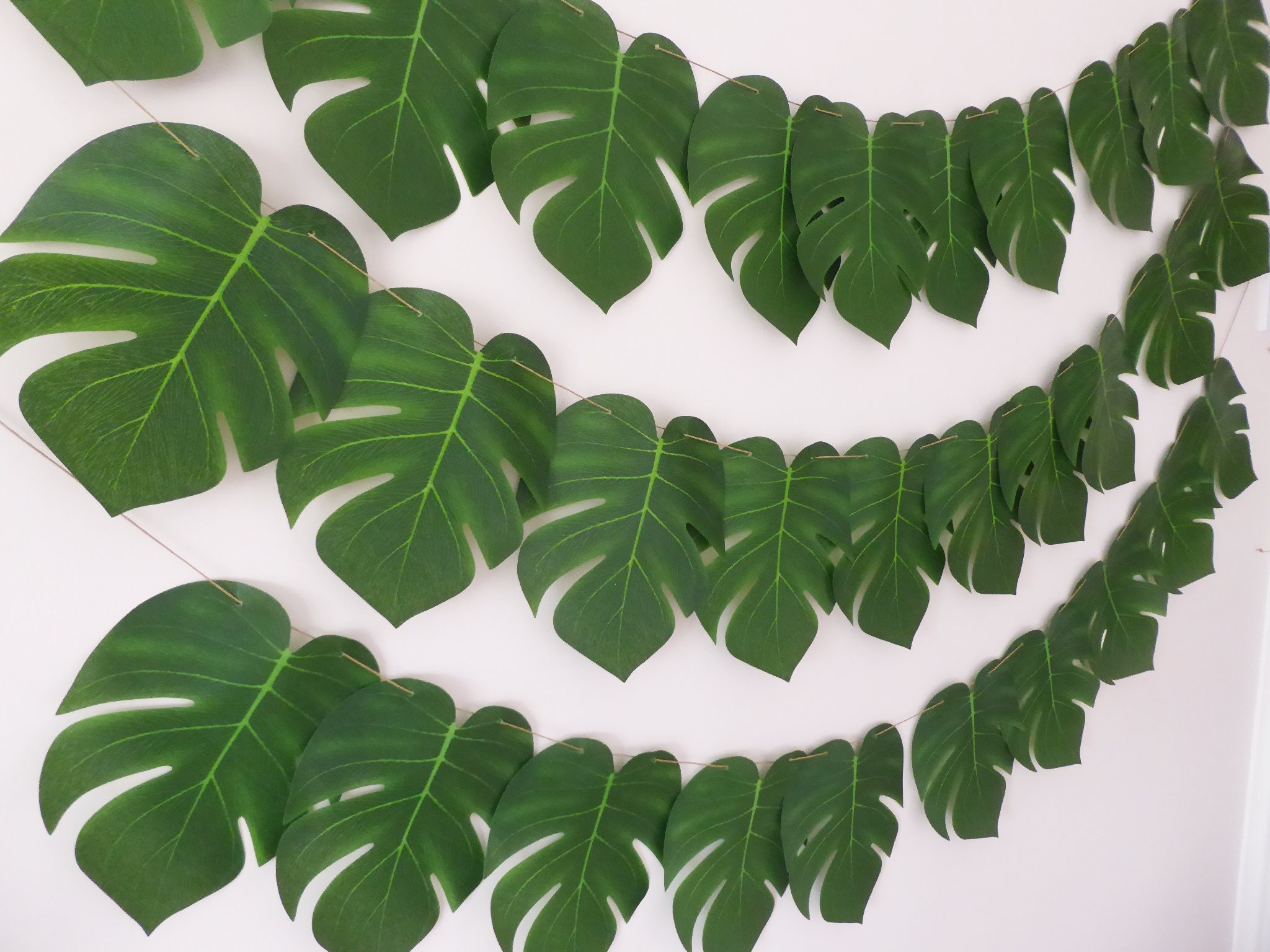 Palm Leaf Garland Tropical Jungle Greenery Birthday Baby Etsy