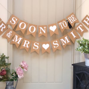 Wedding Bunting, Rehearsal Dinner Decoration, Soon to be Mr & Mrs bunting, Engagement Party Bunting Banner Sign image 7