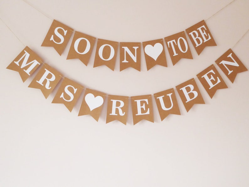 Wedding Bunting, Rehearsal Dinner Decoration, Soon to be Mr & Mrs bunting, Engagement Party Bunting Banner Sign image 8