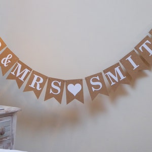 Mr & Mrs Wedding Bunting, Personalised Wedding Day Sign Decorations image 2