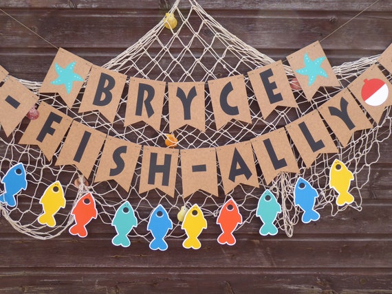 Ofishally One Birthday, Fishing, Starfish Birthday Party Banner