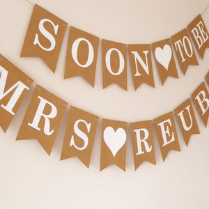 Wedding Bunting, Rehearsal Dinner Decoration, Soon to be Mr & Mrs bunting, Engagement Party Bunting Banner Sign image 9