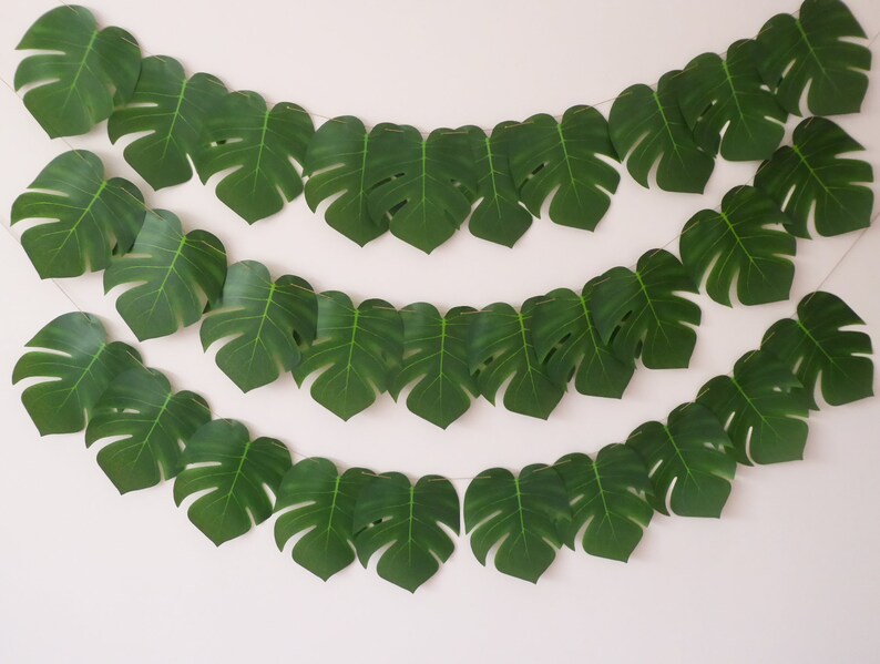 Palm Leaf Garland Tropical Jungle Greenery Birthday Baby Etsy