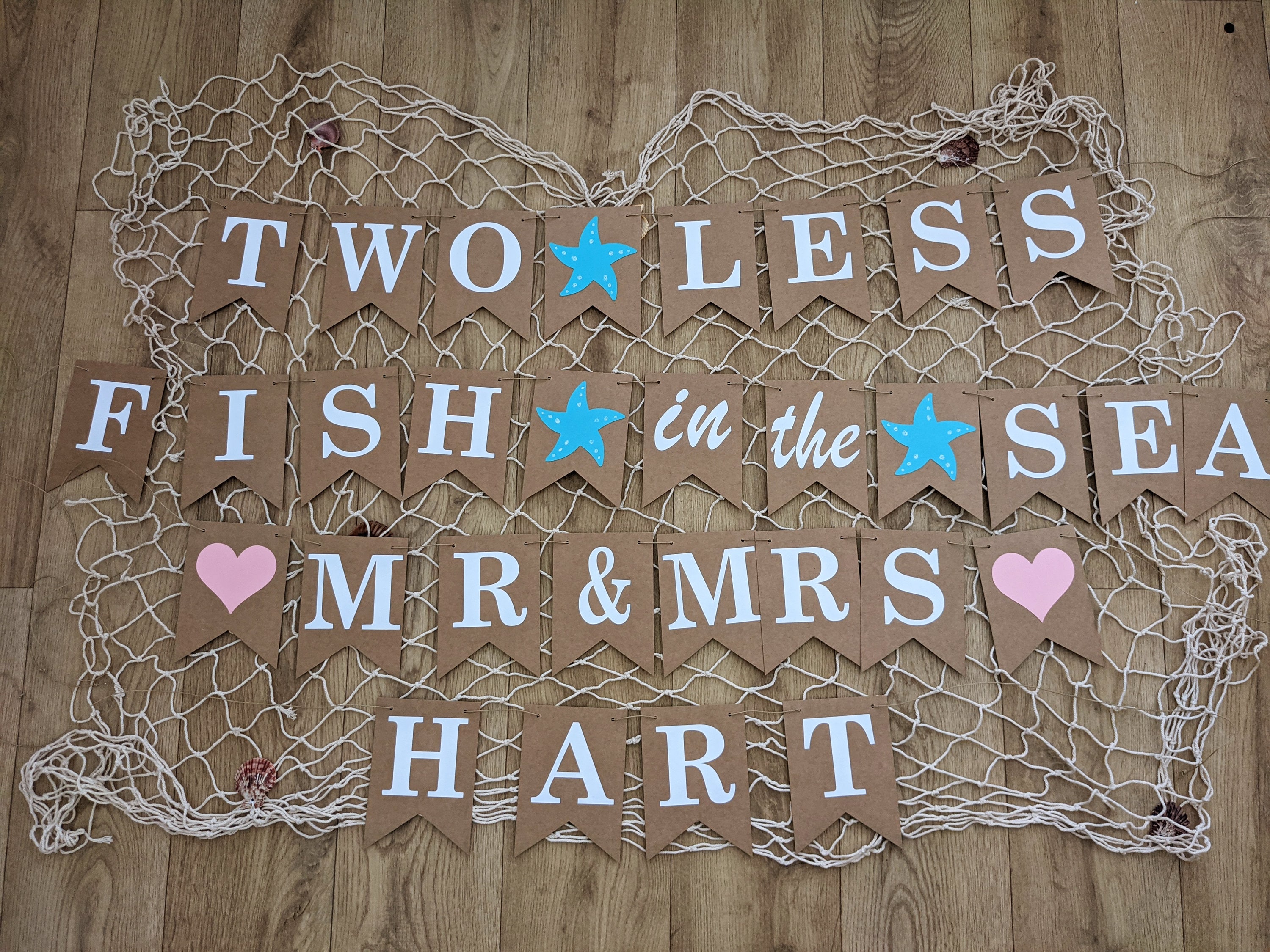Two Less Fish in the Sea, Mr and Mrs Personalised Bunting